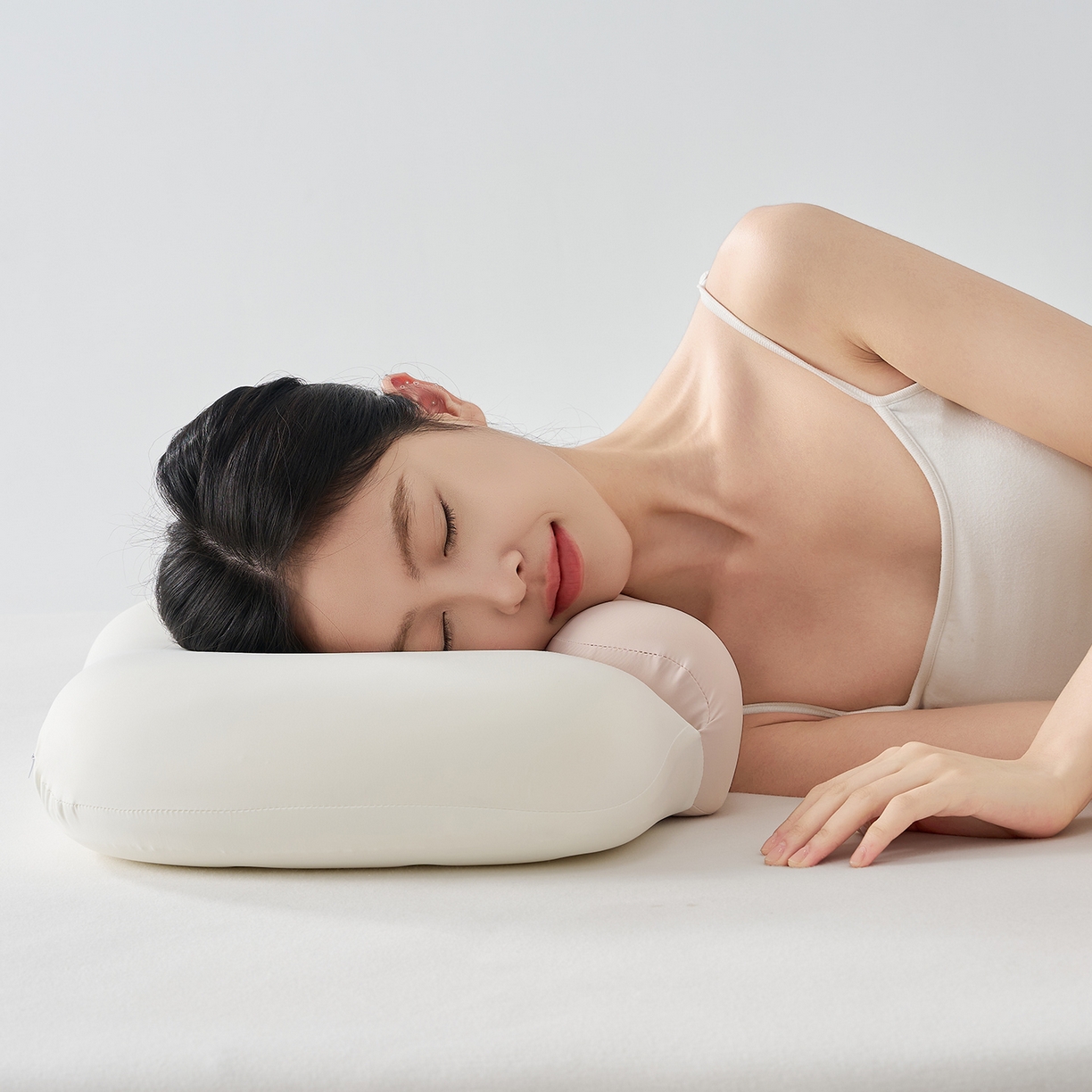 91家纺网 家纺一手货源 找家纺 乐可 2025新款零压双向深睡护颈记忆枕枕头枕芯 零压双向深睡枕-粉