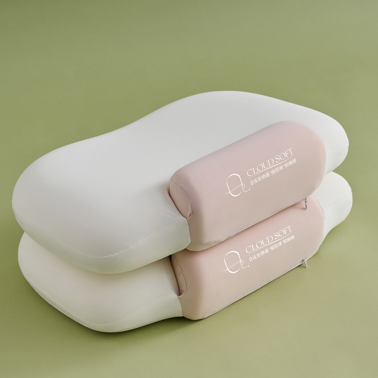 91家纺网 家纺一手货源 找家纺 乐可 2025新款零压双向深睡护颈记忆枕枕头枕芯 零压双向深睡枕-粉