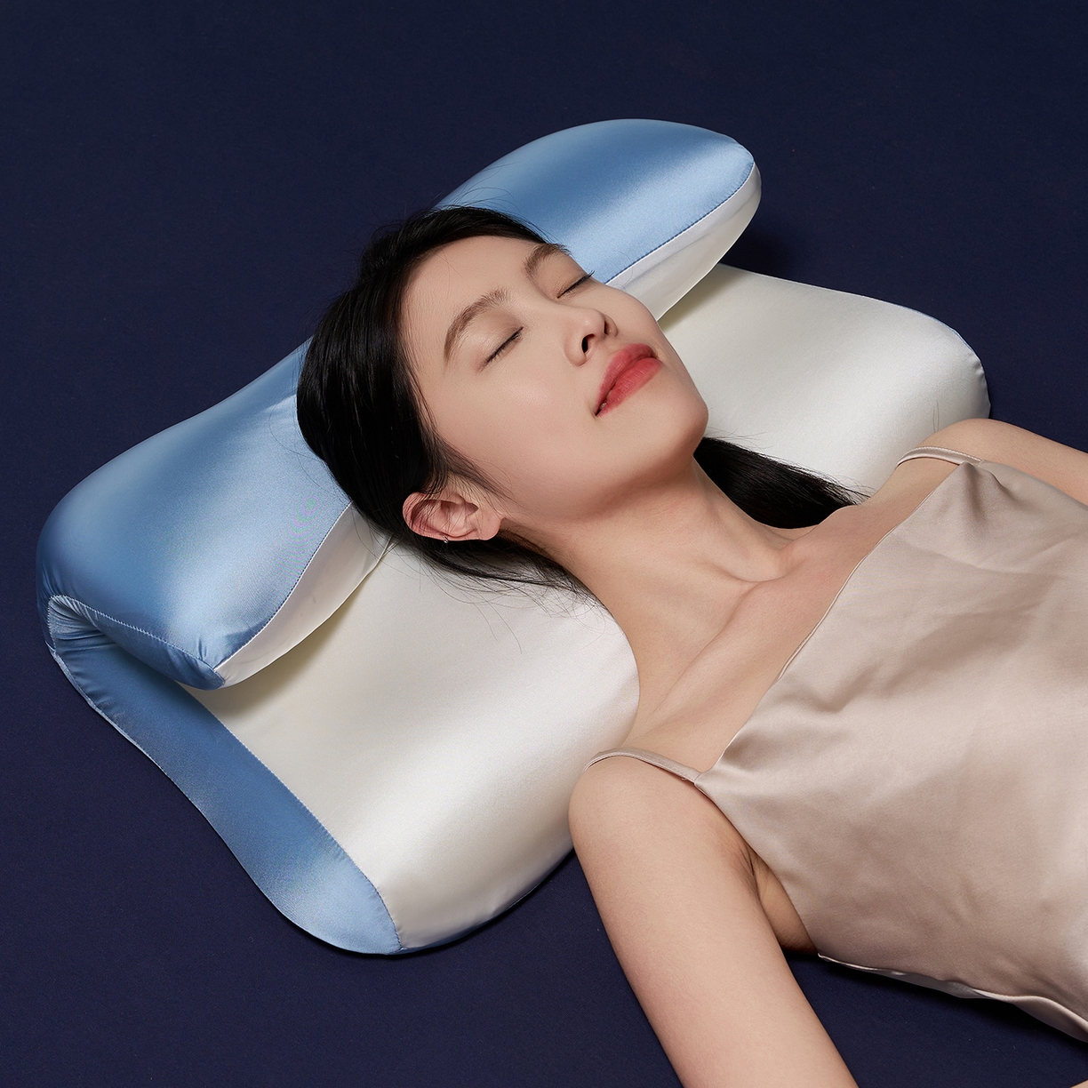 乐可 2025新款零压云翼记忆枕枕头枕芯 零压云翼枕-蓝