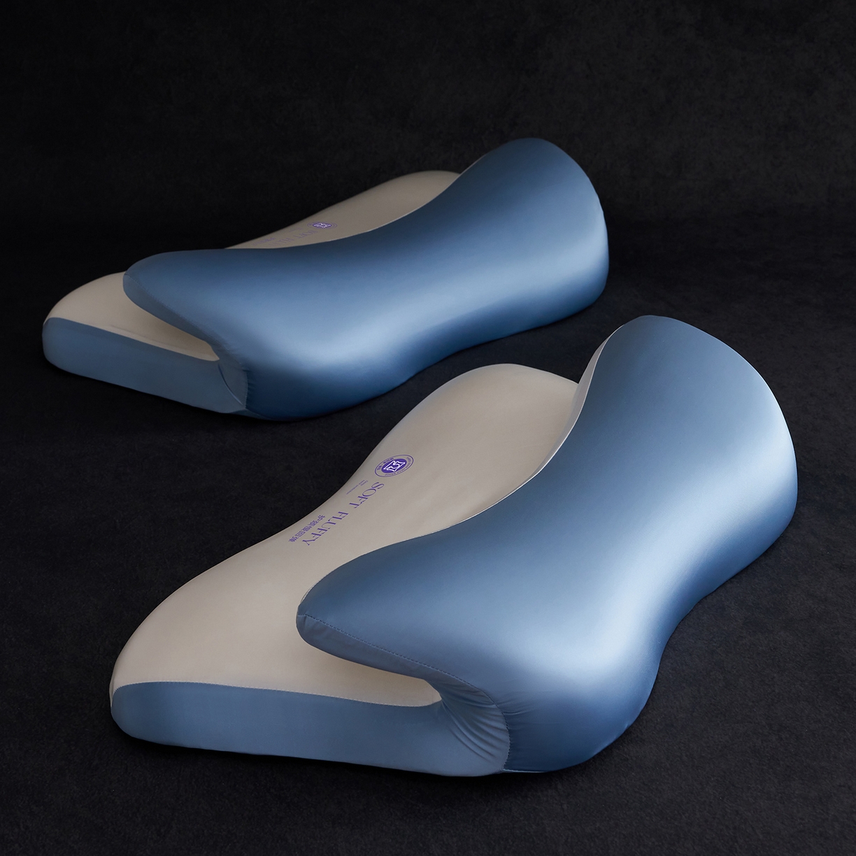 91家纺网 家纺一手货源 找家纺 乐可 2025新款零压云翼记忆枕枕头枕芯 零压云翼枕-蓝