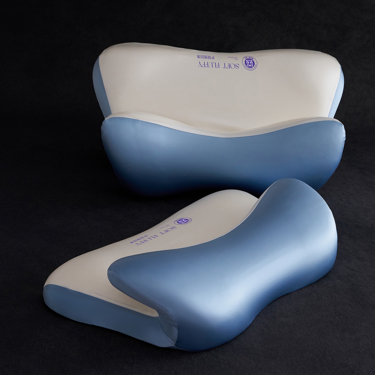 91家纺网 家纺一手货源 找家纺 乐可 2025新款零压云翼记忆枕枕头枕芯 零压云翼枕-蓝