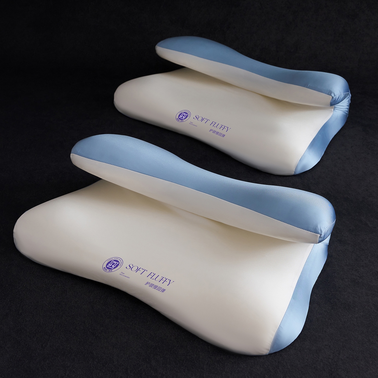 91家纺网 家纺一手货源 找家纺 乐可 2025新款零压云翼记忆枕枕头枕芯 零压云翼枕-蓝
