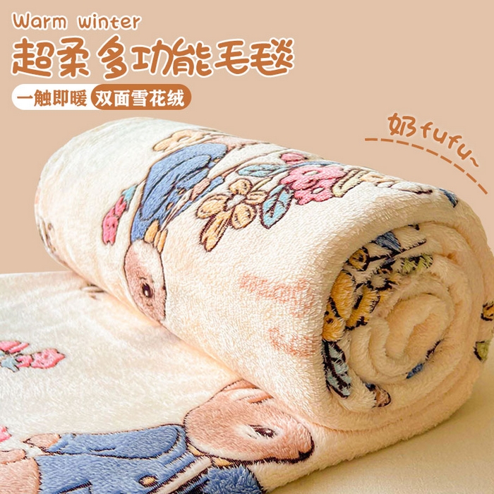 91家纺网 家纺一手货源 找家纺 （总）爱彼家纺 2025热门冬季加厚雪花绒印花多功能毛毯毯子修色图-系列二