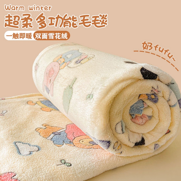 91家纺网 家纺一手货源 找家纺 （总）爱彼家纺 2025热门冬季加厚雪花绒印花多功能毛毯毯子修色图-系列二