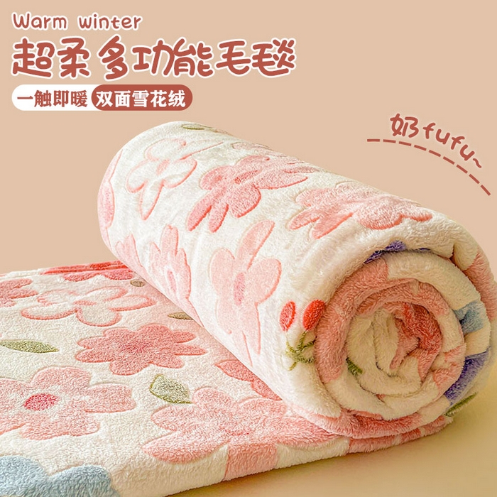 91家纺网 家纺一手货源 找家纺 （总）爱彼家纺 2025热门冬季加厚雪花绒印花多功能毛毯毯子修色图-系列二