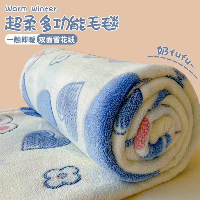 91家纺网 家纺一手货源 找家纺 （总）爱彼家纺 2025热门冬季加厚雪花绒印花多功能毛毯毯子修色图-系列二