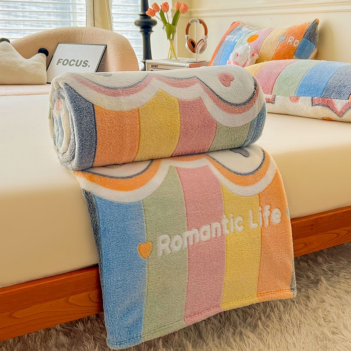 91家纺网 家纺一手货源 找家纺 爱彼家纺 2025热门冬季加厚雪花绒印花多功能毛毯毯子修色图-系列二 彩虹