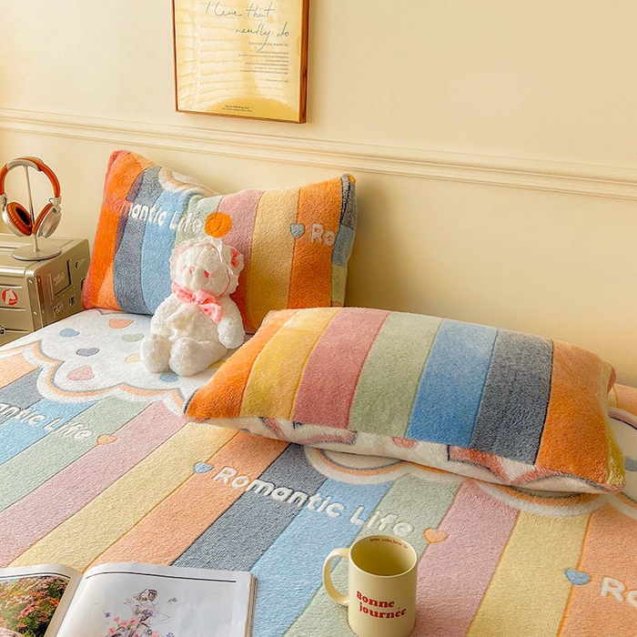 91家纺网 家纺一手货源 找家纺 爱彼家纺 2025热门冬季加厚雪花绒印花多功能毛毯毯子修色图-系列二 彩虹