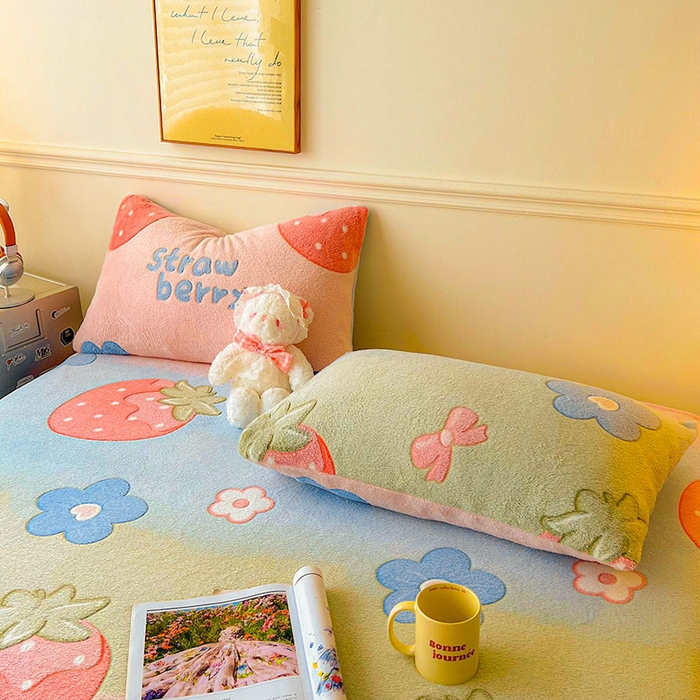 91家纺网 家纺一手货源 找家纺 爱彼家纺 2025热门冬季加厚雪花绒印花多功能毛毯毯子修色图-系列二 彩虹花语