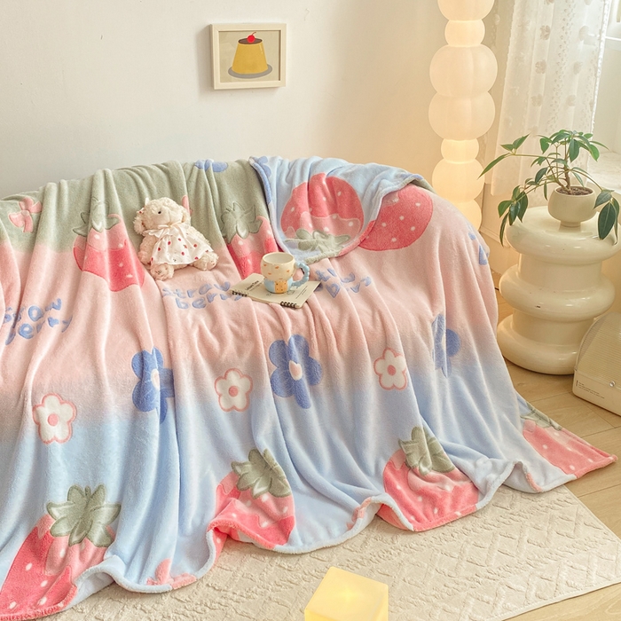 91家纺网 家纺一手货源 找家纺 爱彼家纺 2025热门冬季加厚雪花绒印花多功能毛毯毯子修色图-系列二 彩虹花语