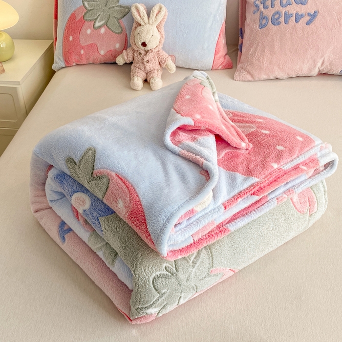 91家纺网 家纺一手货源 找家纺 爱彼家纺 2025热门冬季加厚雪花绒印花多功能毛毯毯子修色图-系列二 彩虹花语