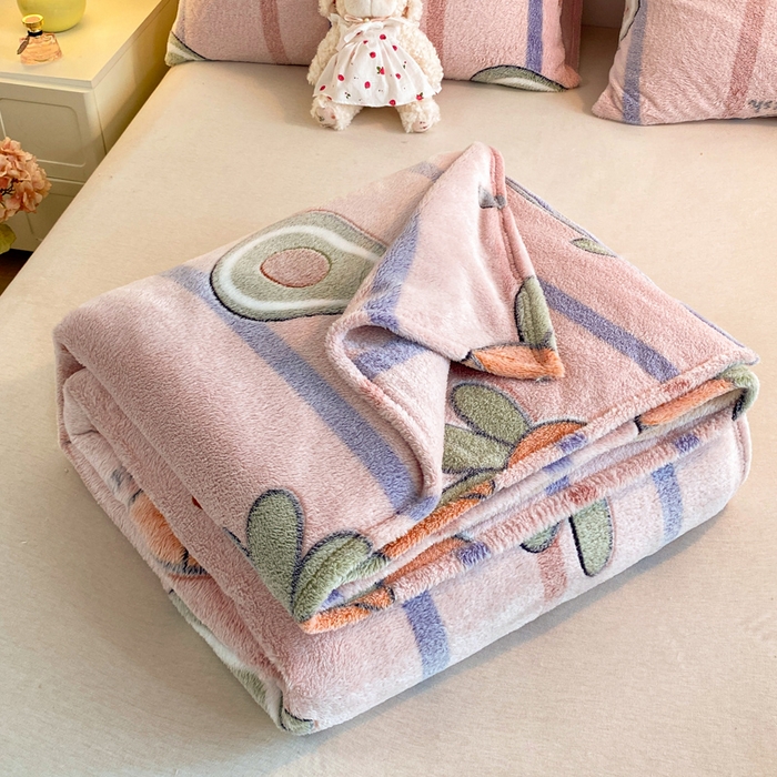 91家纺网 家纺一手货源 找家纺 爱彼家纺 2025热门冬季加厚雪花绒印花多功能毛毯毯子修色图-系列二 开心萝卜