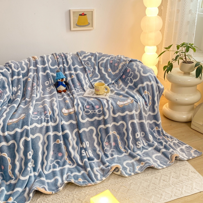 91家纺网 家纺一手货源 找家纺 爱彼家纺 2025热门冬季加厚雪花绒印花多功能毛毯毯子修色图-系列二 恐龙仔