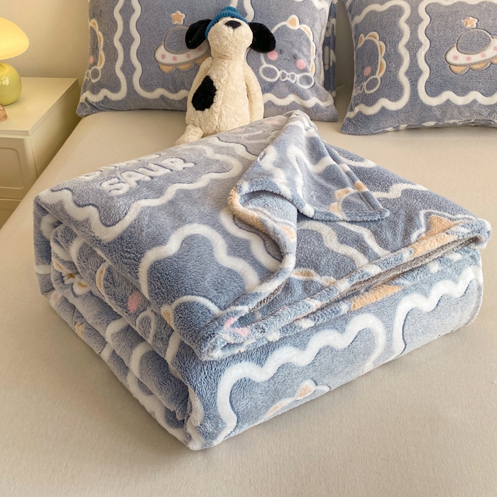 91家纺网 家纺一手货源 找家纺 爱彼家纺 2025热门冬季加厚雪花绒印花多功能毛毯毯子修色图-系列二 恐龙仔