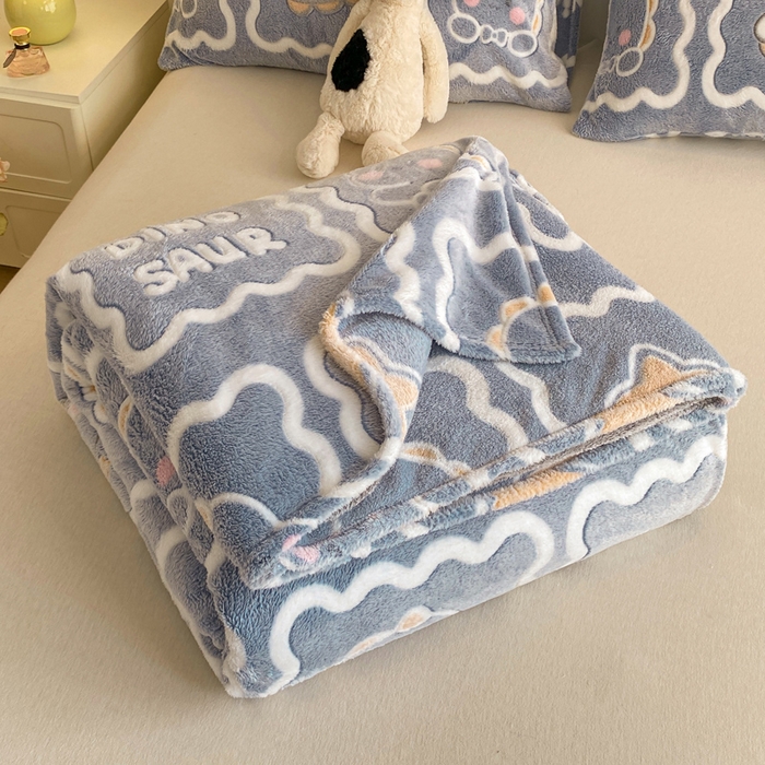 91家纺网 家纺一手货源 找家纺 爱彼家纺 2025热门冬季加厚雪花绒印花多功能毛毯毯子修色图-系列二 恐龙仔