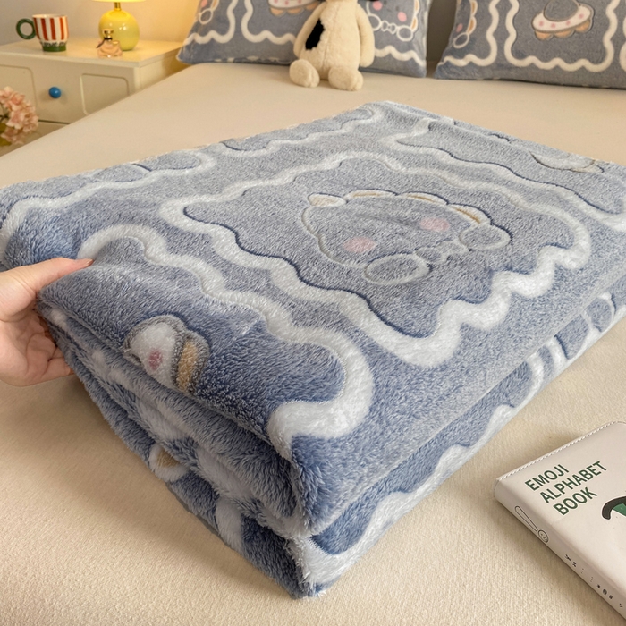 91家纺网 家纺一手货源 找家纺 爱彼家纺 2025热门冬季加厚雪花绒印花多功能毛毯毯子修色图-系列二 恐龙仔