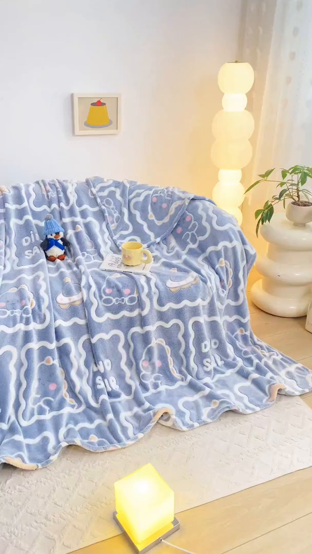 91家纺网 家纺一手货源 找家纺 爱彼家纺 2025热门冬季加厚雪花绒印花多功能毛毯毯子修色图-系列二 恐龙仔