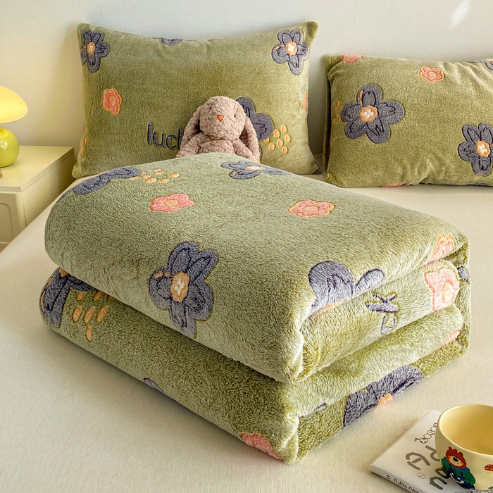 91家纺网 家纺一手货源 找家纺 爱彼家纺 2025热门冬季加厚雪花绒印花多功能毛毯毯子修色图-系列二 浪漫花舞