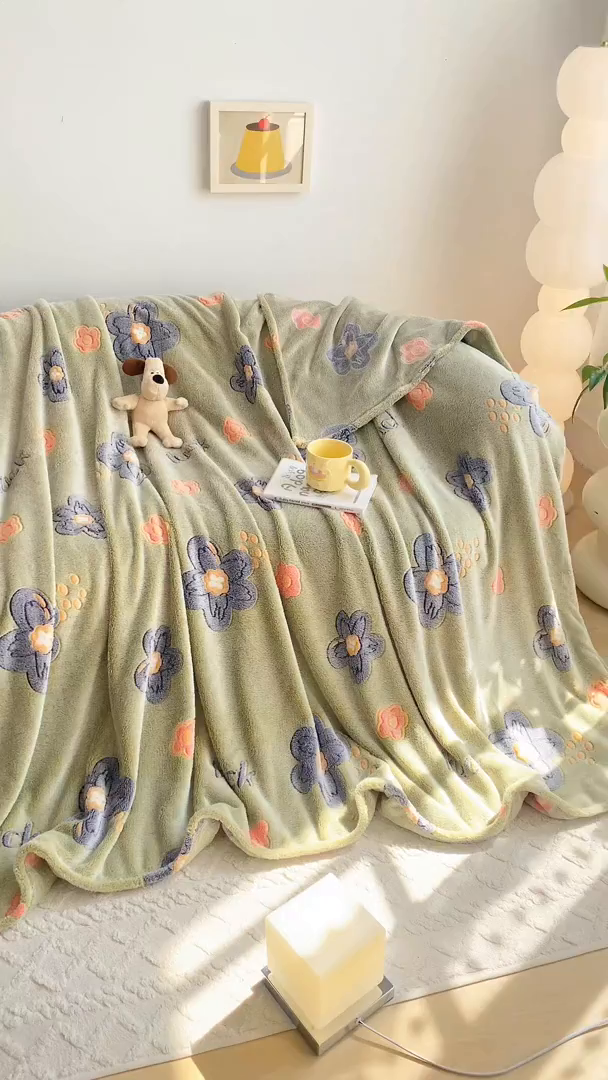 91家纺网 家纺一手货源 找家纺 爱彼家纺 2025热门冬季加厚雪花绒印花多功能毛毯毯子修色图-系列二 浪漫花舞