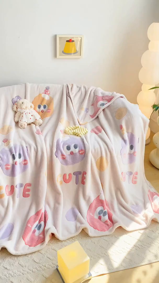 91家纺网 家纺一手货源 找家纺 爱彼家纺 2025热门冬季加厚雪花绒印花多功能毛毯毯子修色图-系列二 毛毛球