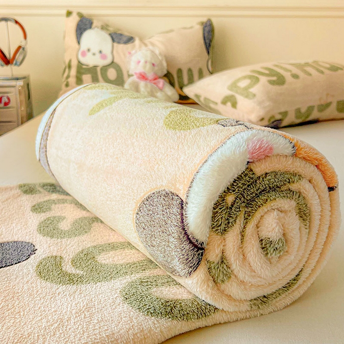 91家纺网 家纺一手货源 找家纺 爱彼家纺 2025热门冬季加厚雪花绒印花多功能毛毯毯子修色图-系列二 皮皮狗