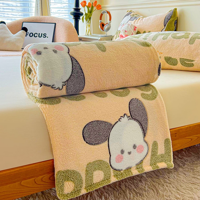 91家纺网 家纺一手货源 找家纺 爱彼家纺 2025热门冬季加厚雪花绒印花多功能毛毯毯子修色图-系列二 皮皮狗