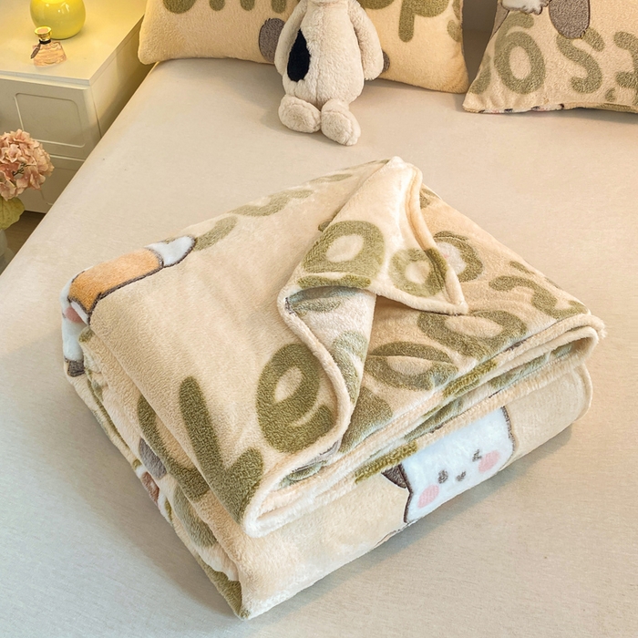 91家纺网 家纺一手货源 找家纺 爱彼家纺 2025热门冬季加厚雪花绒印花多功能毛毯毯子修色图-系列二 皮皮狗