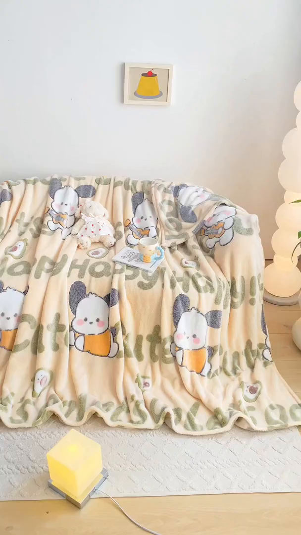 91家纺网 家纺一手货源 找家纺 爱彼家纺 2025热门冬季加厚雪花绒印花多功能毛毯毯子修色图-系列二 皮皮狗