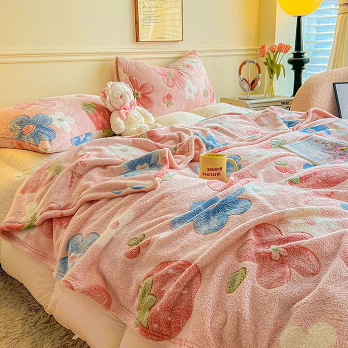 91家纺网 家纺一手货源 找家纺 爱彼家纺 2025热门冬季加厚雪花绒印花多功能毛毯毯子修色图-系列二 七彩乐园