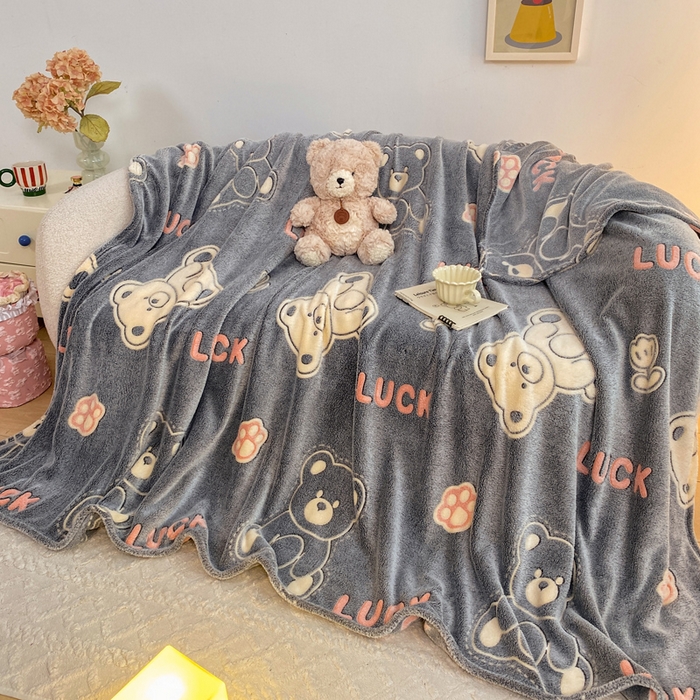 91家纺网 家纺一手货源 找家纺 爱彼家纺 2025热门冬季加厚雪花绒印花多功能毛毯毯子修色图-系列二 泰迪熊