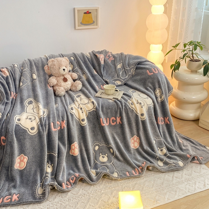 91家纺网 家纺一手货源 找家纺 爱彼家纺 2025热门冬季加厚雪花绒印花多功能毛毯毯子修色图-系列二 泰迪熊