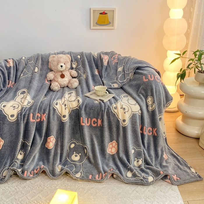 91家纺网 家纺一手货源 找家纺 爱彼家纺 2025热门冬季加厚雪花绒印花多功能毛毯毯子修色图-系列二 泰迪熊