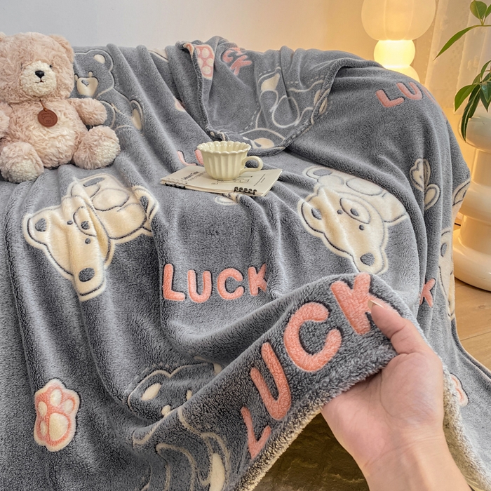 91家纺网 家纺一手货源 找家纺 爱彼家纺 2025热门冬季加厚雪花绒印花多功能毛毯毯子修色图-系列二 泰迪熊