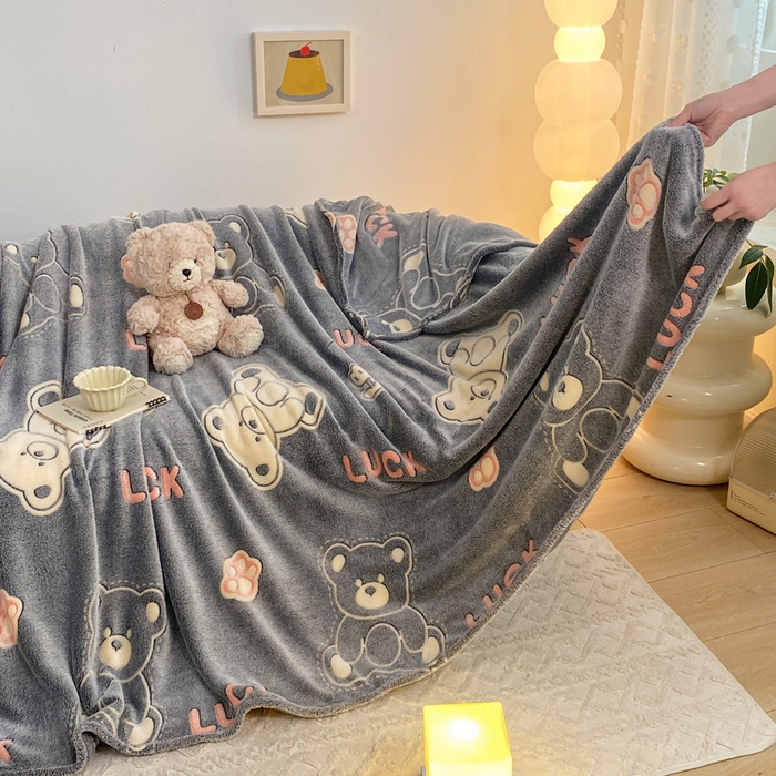 91家纺网 家纺一手货源 找家纺 爱彼家纺 2025热门冬季加厚雪花绒印花多功能毛毯毯子修色图-系列二 泰迪熊