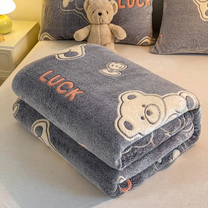 91家纺网 家纺一手货源 找家纺 爱彼家纺 2025热门冬季加厚雪花绒印花多功能毛毯毯子修色图-系列二 泰迪熊