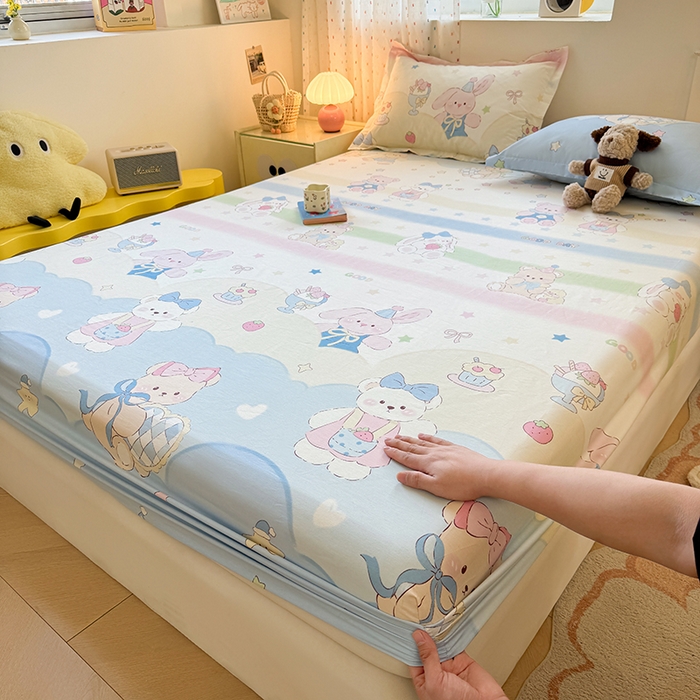 名优家纺 2026新款12868全棉印花床笠 安妮日常