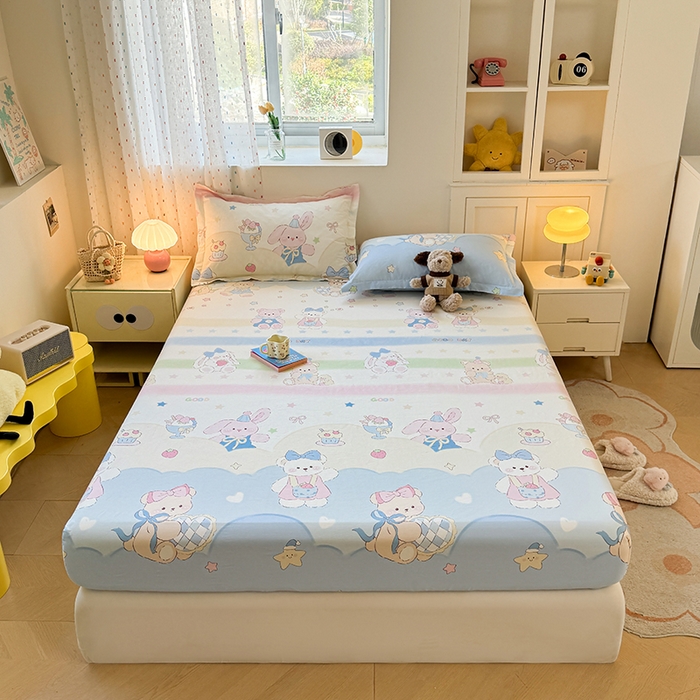 91家纺网 家纺一手货源 找家纺 名优家纺 2026新款12868全棉印花床笠 安妮日常