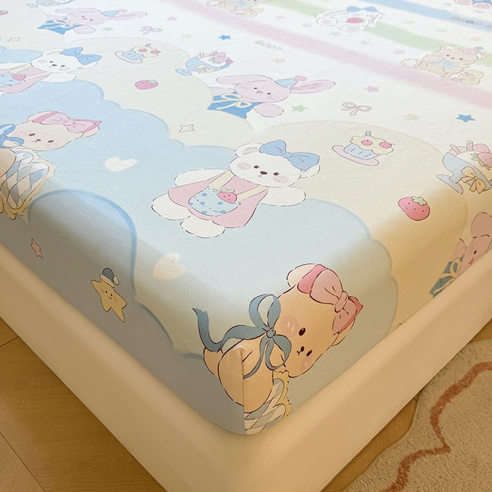 91家纺网 家纺一手货源 找家纺 名优家纺 2026新款12868全棉印花床笠 安妮日常