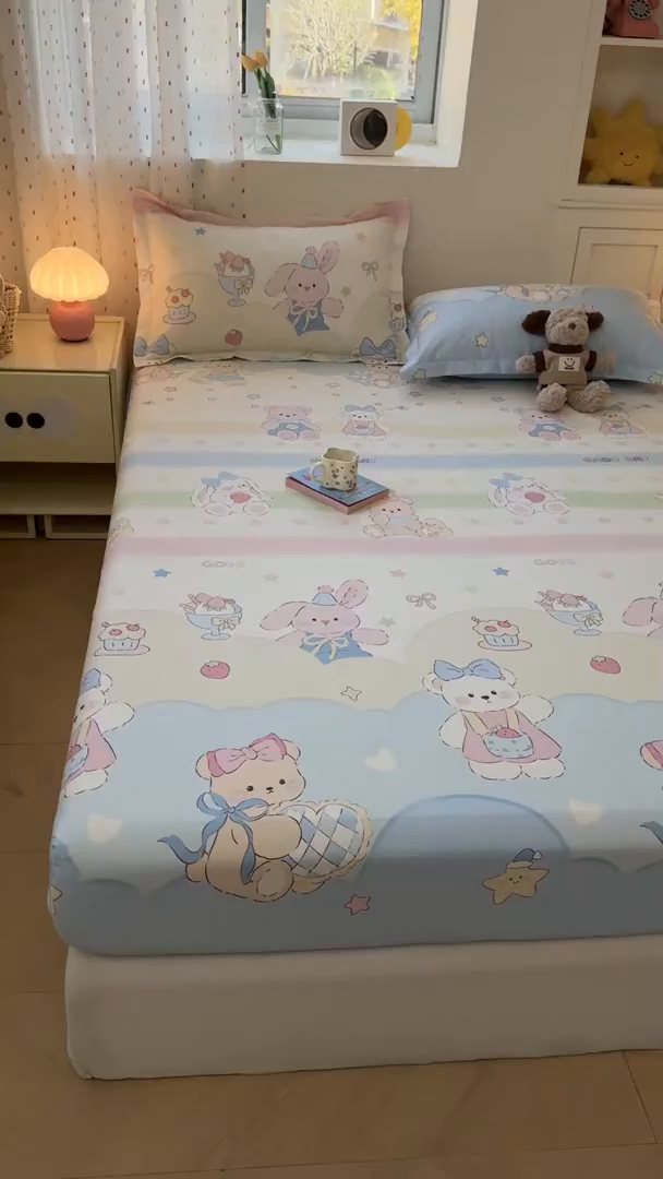 91家纺网 家纺一手货源 找家纺 名优家纺 2026新款12868全棉印花床笠 安妮日常