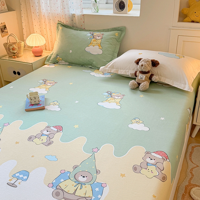 91家纺网 家纺一手货源 找家纺 名优家纺 2026新款12868全棉印花床笠 冰激凌派对