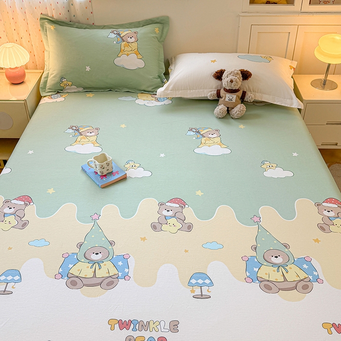 91家纺网 家纺一手货源 找家纺 名优家纺 2026新款12868全棉印花床笠 冰激凌派对