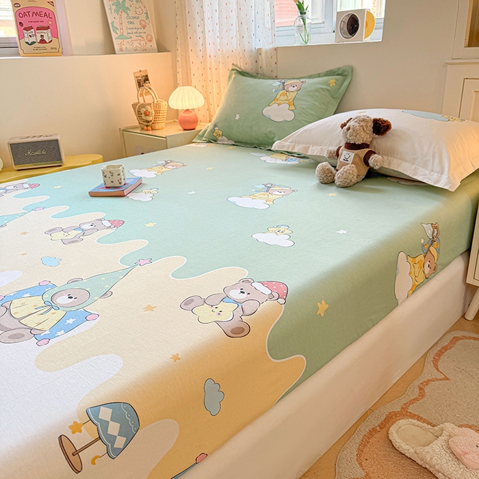 91家纺网 家纺一手货源 找家纺 名优家纺 2026新款12868全棉印花床笠 冰激凌派对