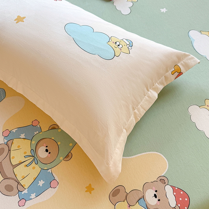 91家纺网 家纺一手货源 找家纺 名优家纺 2026新款12868全棉印花床笠 冰激凌派对