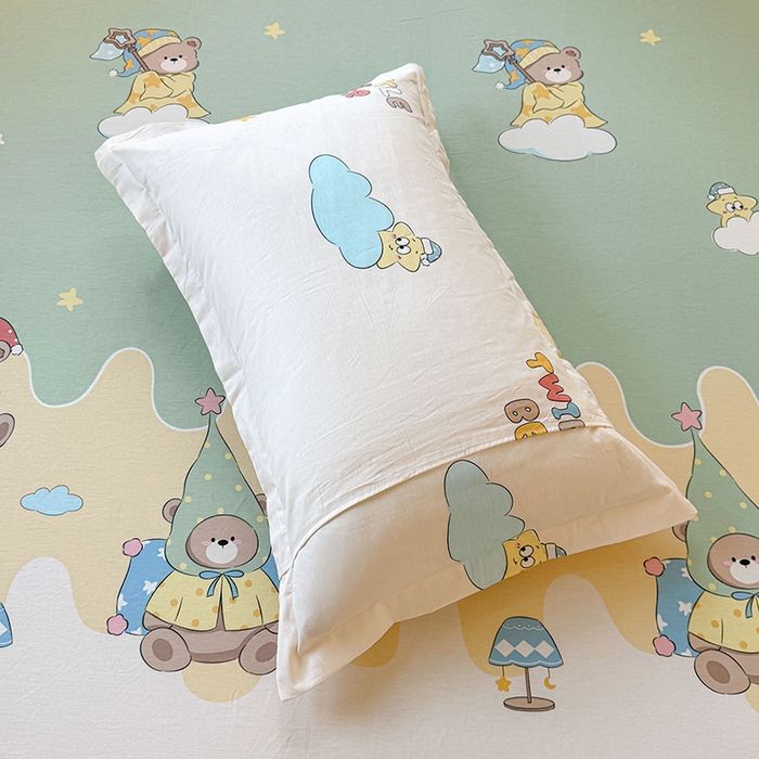 91家纺网 家纺一手货源 找家纺 名优家纺 2026新款12868全棉印花床笠 冰激凌派对