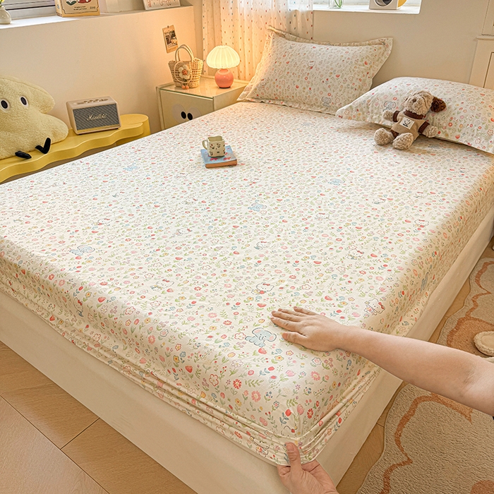 名优家纺 2026新款12868全棉印花床笠 动物花园