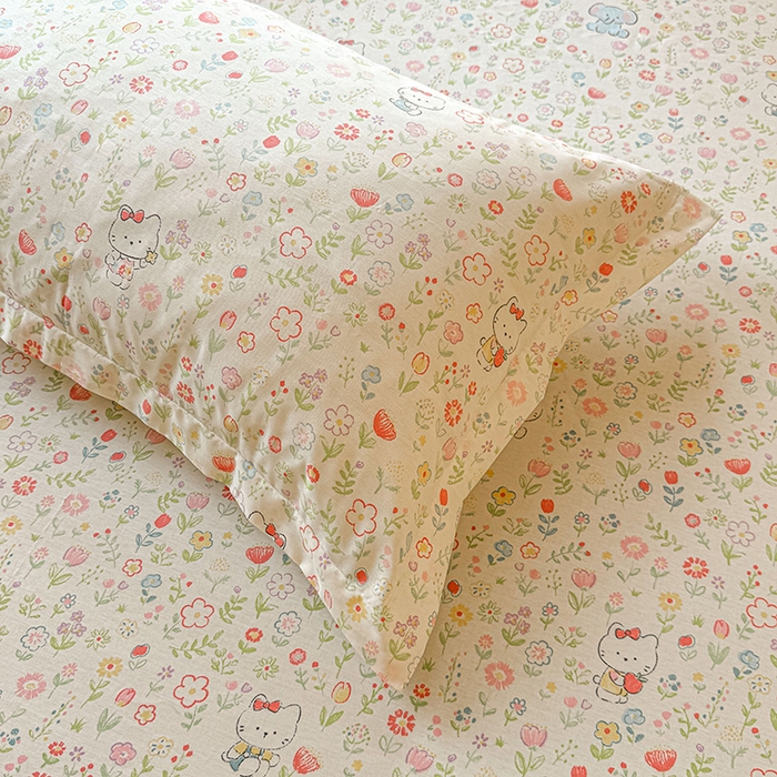 91家纺网 家纺一手货源 找家纺 名优家纺 2026新款12868全棉印花床笠 动物花园