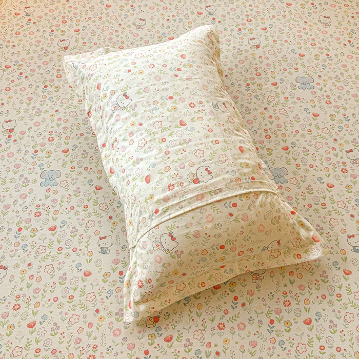 91家纺网 家纺一手货源 找家纺 名优家纺 2026新款12868全棉印花床笠 动物花园