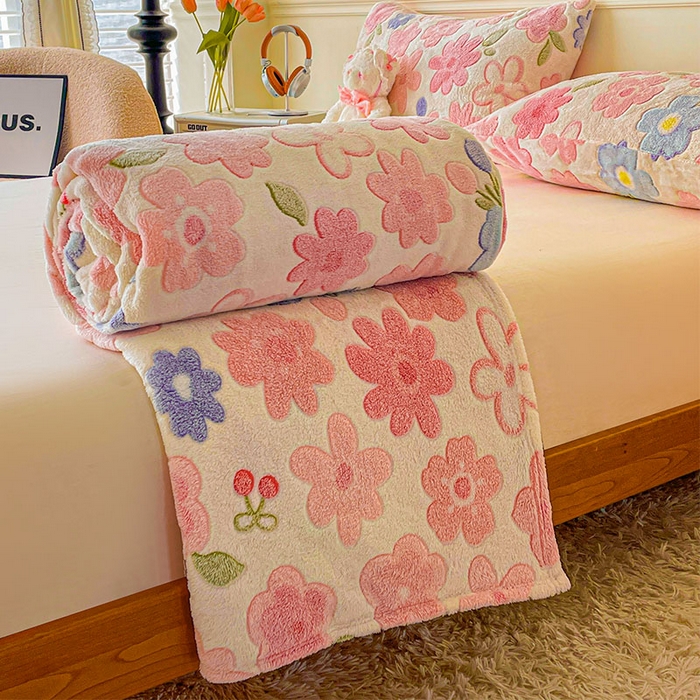 91家纺网 家纺一手货源 找家纺 爱彼家纺 2025热门冬季加厚雪花绒印花多功能毛毯毯子修色图-系列二 小岛来信