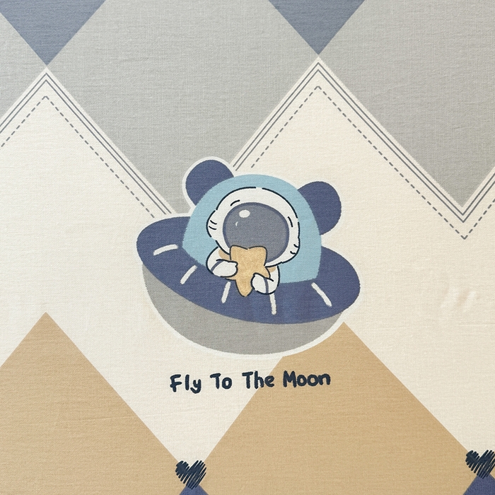 91家纺网 家纺一手货源 找家纺 名优家纺 2026新款12868全棉印花床笠 几何飞船