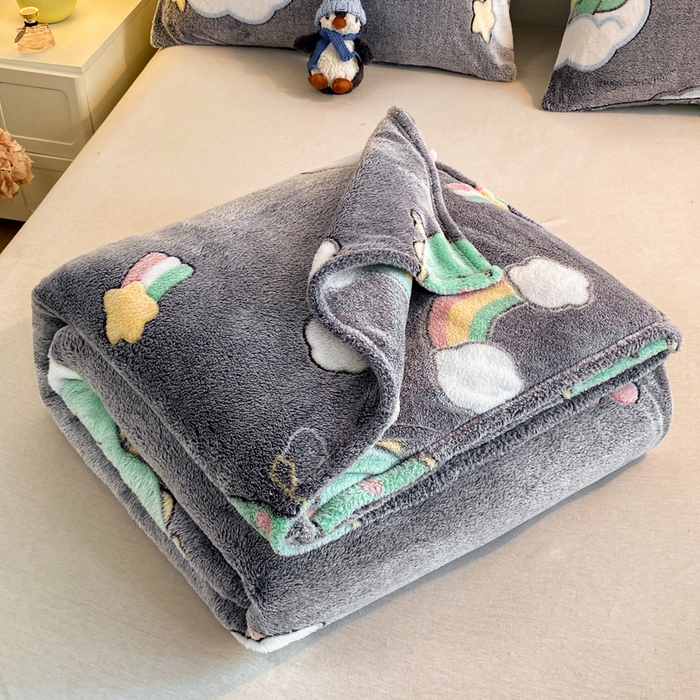 91家纺网 家纺一手货源 找家纺 爱彼家纺 2025热门冬季加厚雪花绒印花多功能毛毯毯子修色图-系列二 小恐龙灰